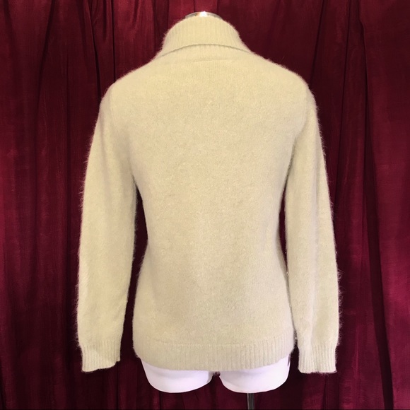 Angora Vintage Soft Fuzzy Knit Turtleneck Light Mint - Picture 7 of 11